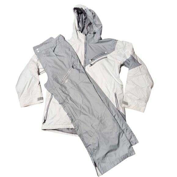 SIMS Coat And Pants Mens XXL White Gray Snowboard Coat Ski Vented Full Zip - Picture 1 of 16